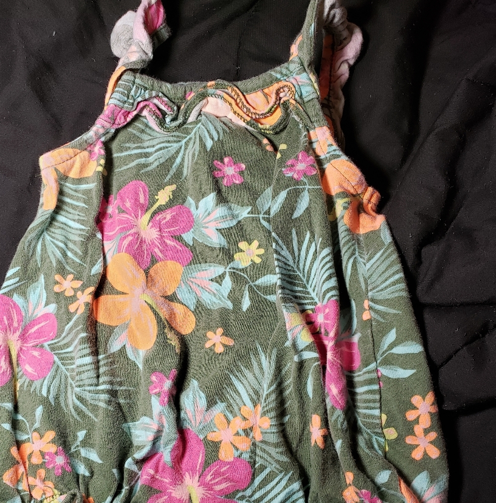 Green Flowered Baby 12M Carters Summer Jumper